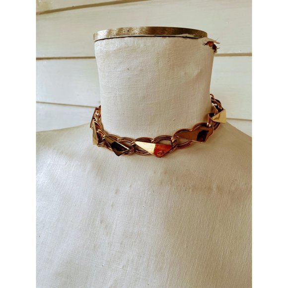 Vintage Chunky 1980s Chain Collar Necklace - Picture 3 of 9